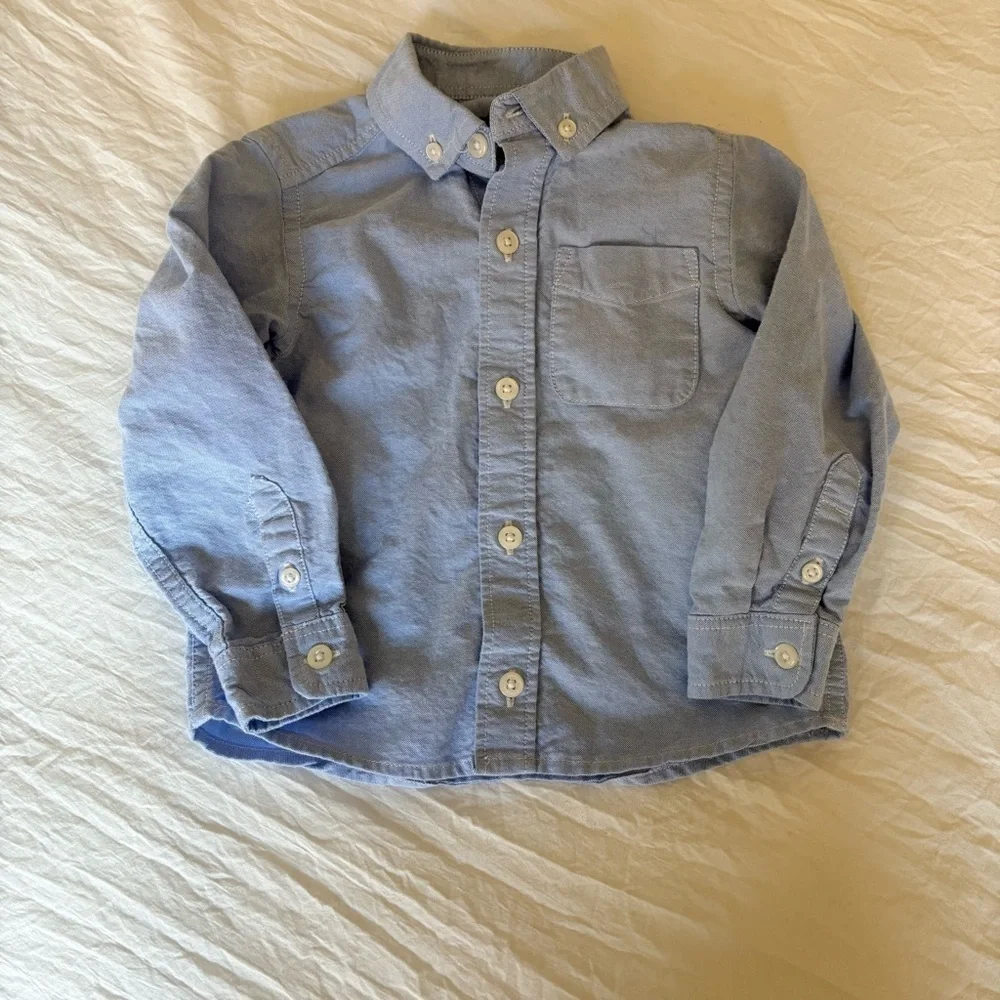 The Children's Place Boys Light Blue Cotton Button Down Shirt